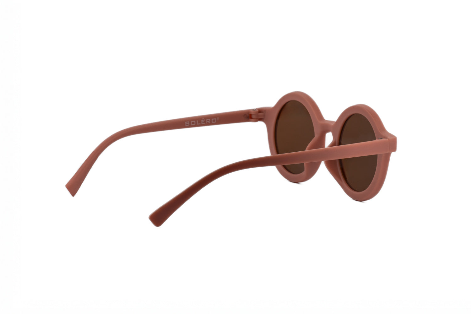 Sprouty kids sunglasses in pink with smoke UV-protection lenses rear three-quarter angle view