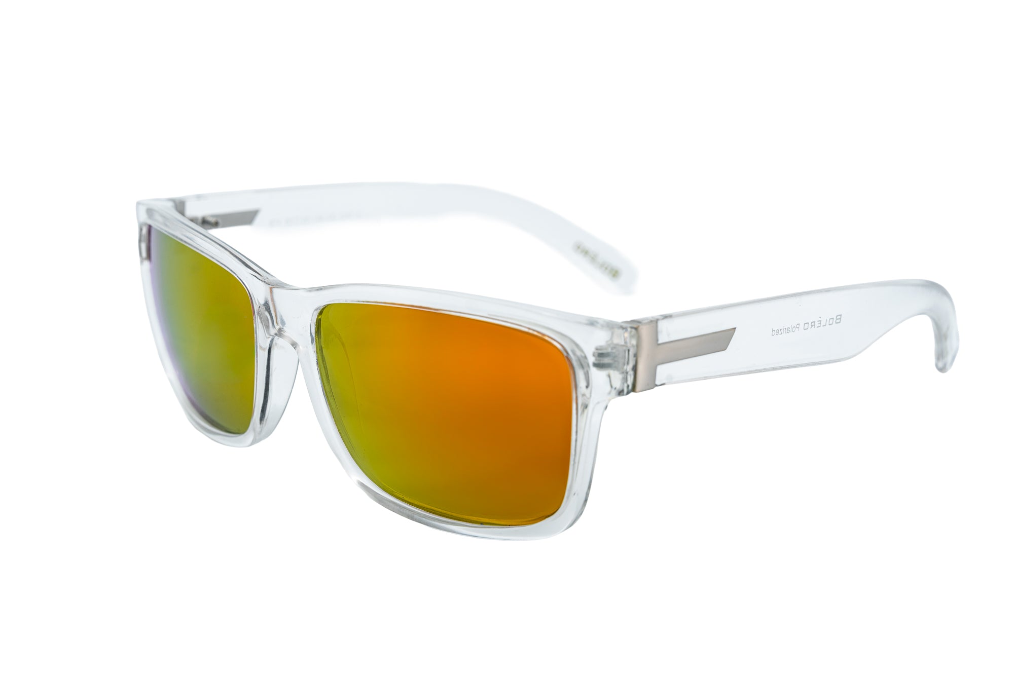 Strade by Bolero Eyewearclear frame sunglasses with yellow mirror polarized lenses