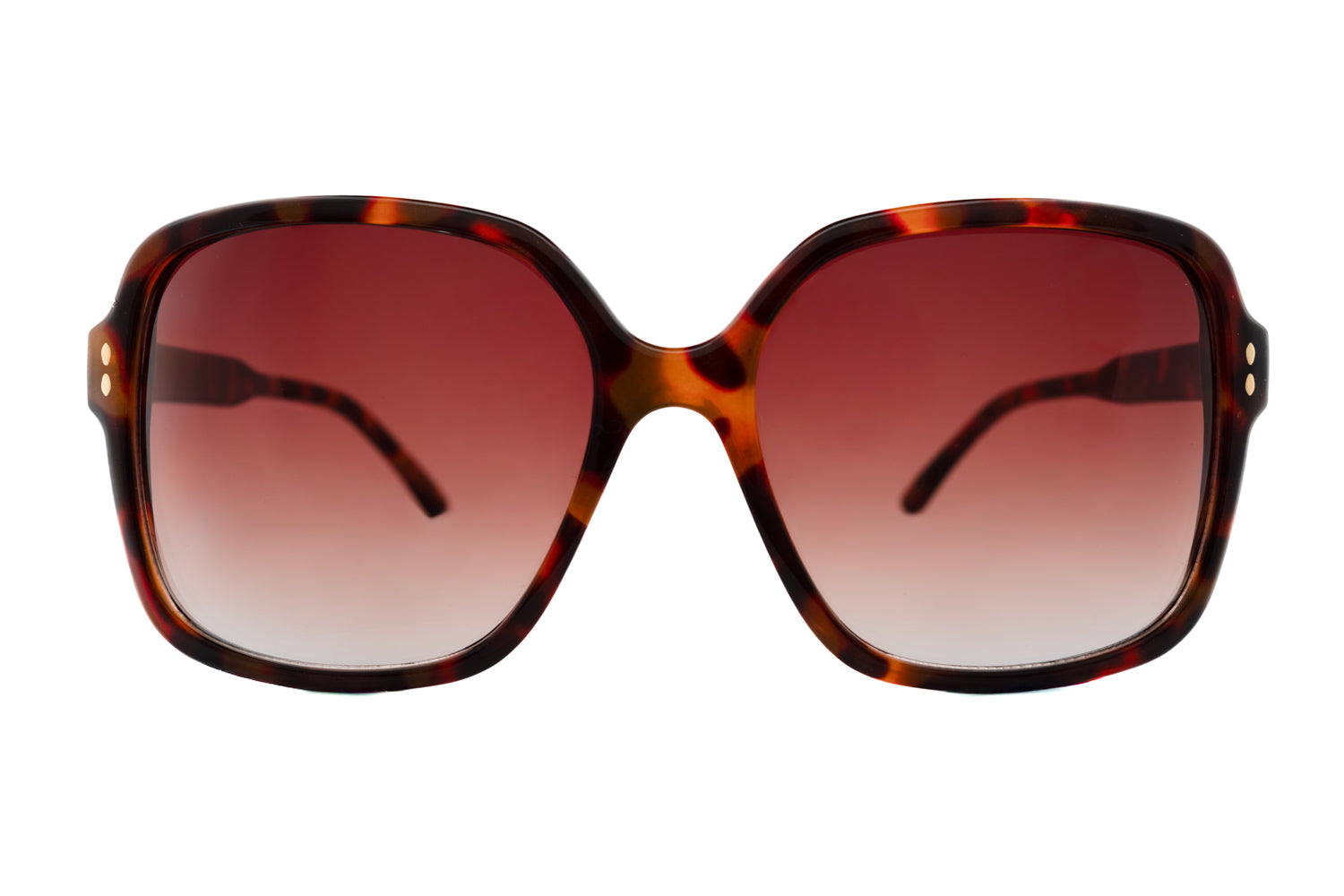 Maya by Boléro Eyewear oversized vintage-inspired sunglasses in tortoise frame with gradient lenses front angle view