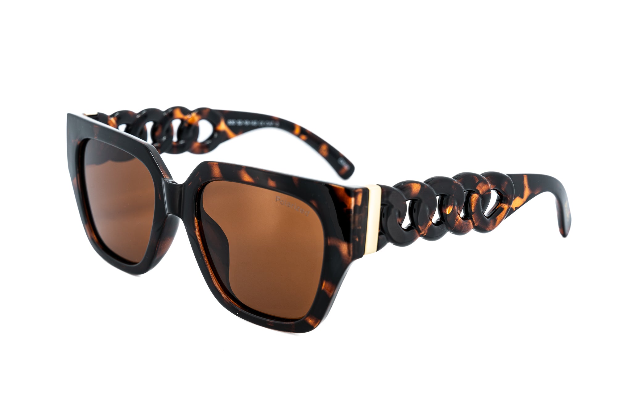Tressana by Bolero Eyewear oversized square tortoise sunglasses with brown lenses for women