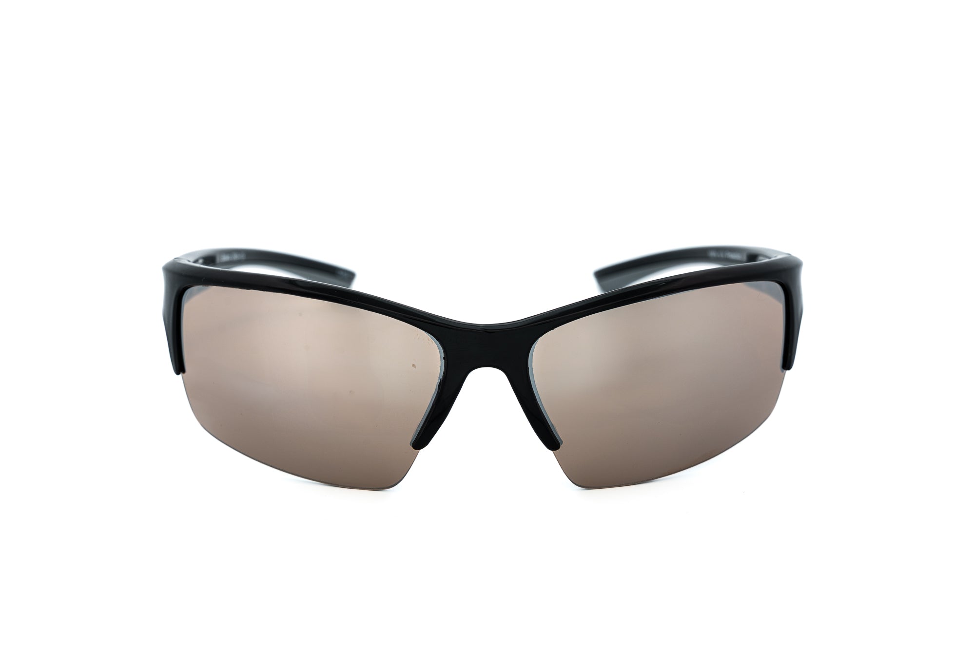 Vantage by Bolero Eyewear sunglasses in black with brown tint sports lenses front angle view
