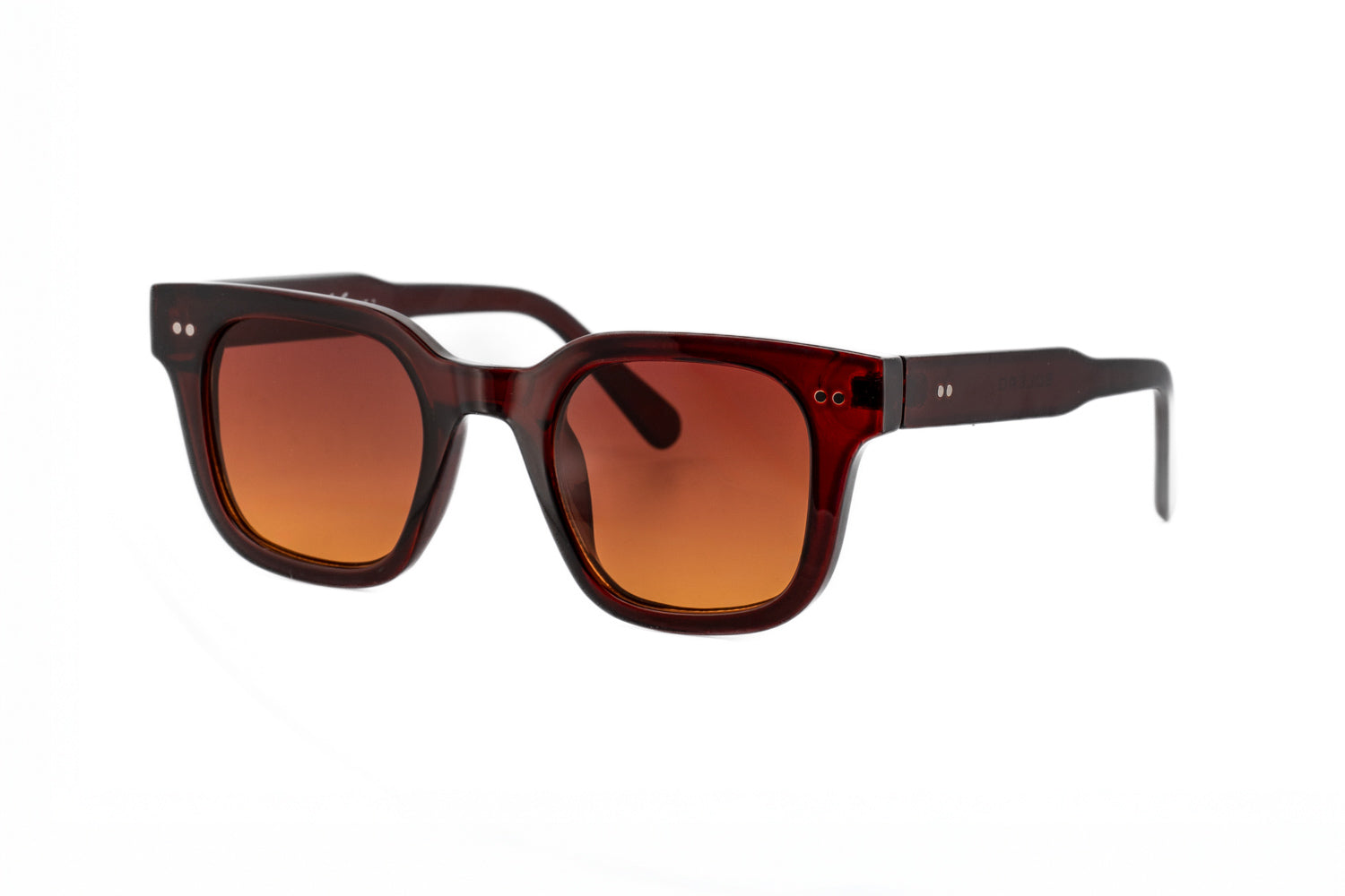 Verdene by Bolero Eyewear square sunglasses in brown translucent frame with brown gradient UV lenses