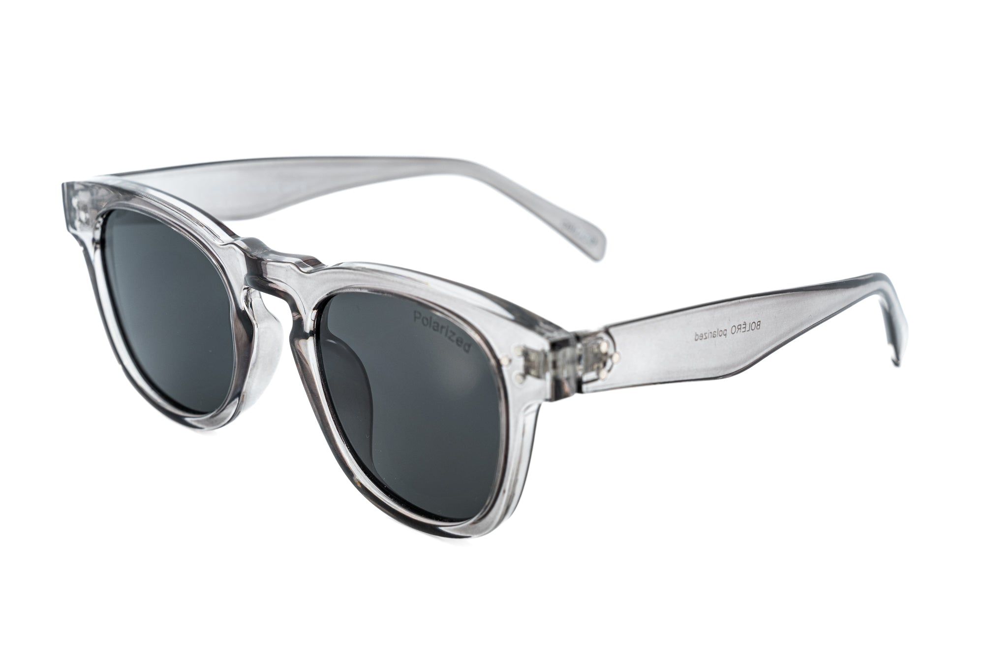 Veyron by Bolero Eyewear transparent sunglasses Polarized with smoke gray lenses
