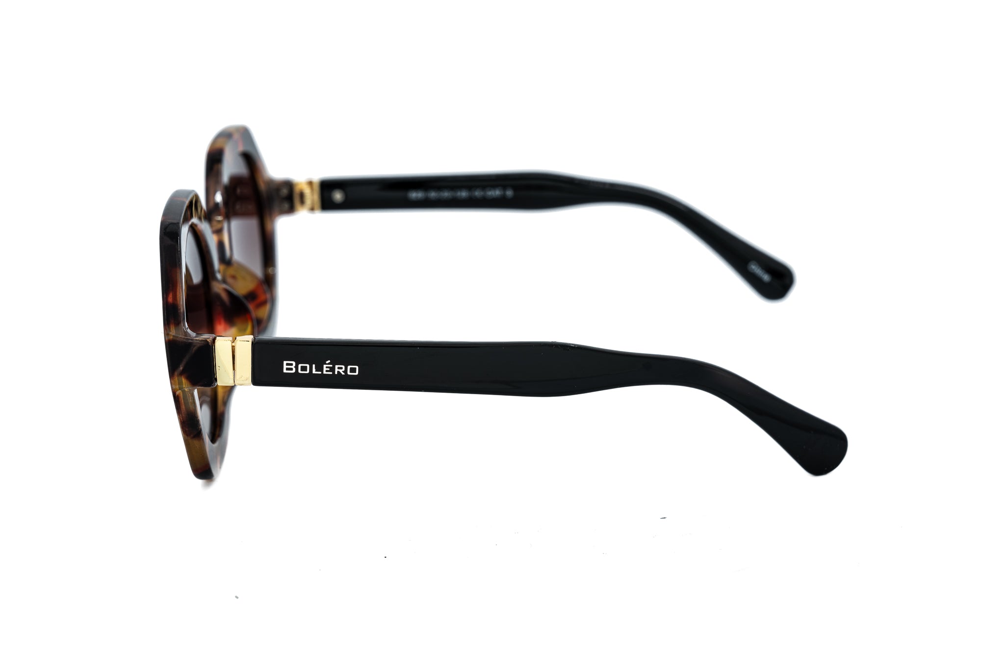 Virelle by Bolero Eyewear tortoise sunglasses in premium acetate with UV protection side angle view