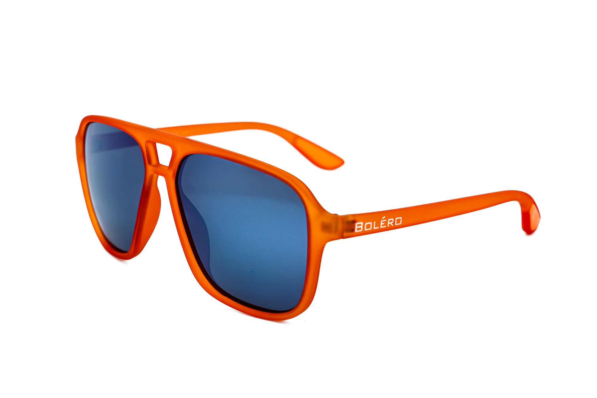 Zayden by Bolero Eyewear orange aviator sunglasses with blue UV lenses