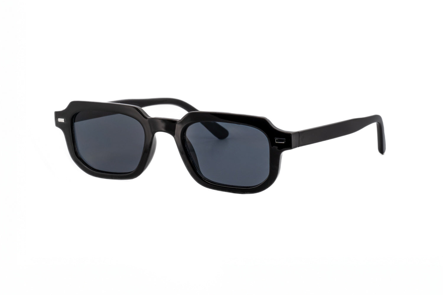 Zuri by Bolero Eyewear geometric black sunglasses with smoke lenses