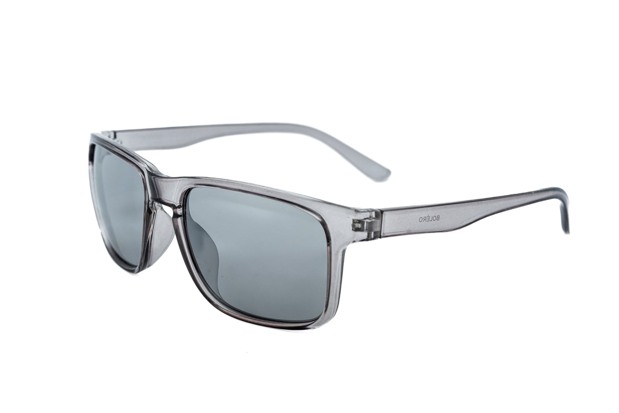 Glacier by Bolero Eyewear gray wraparound sunglasses with smoke polarized mirror lenses