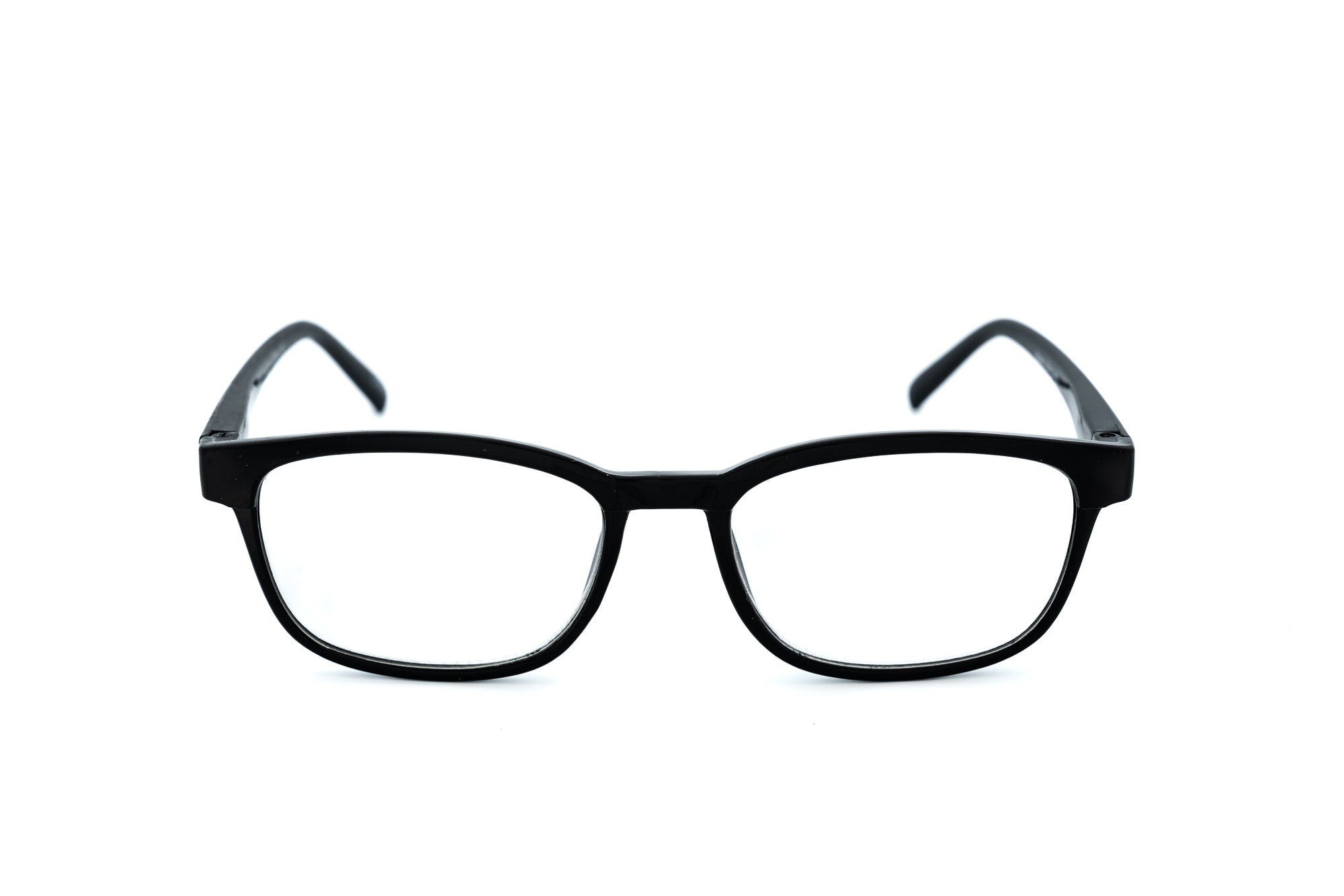 Harborford reading glasses by Bolero Eyewear reading glasses in black polycarbonate frame front angle view